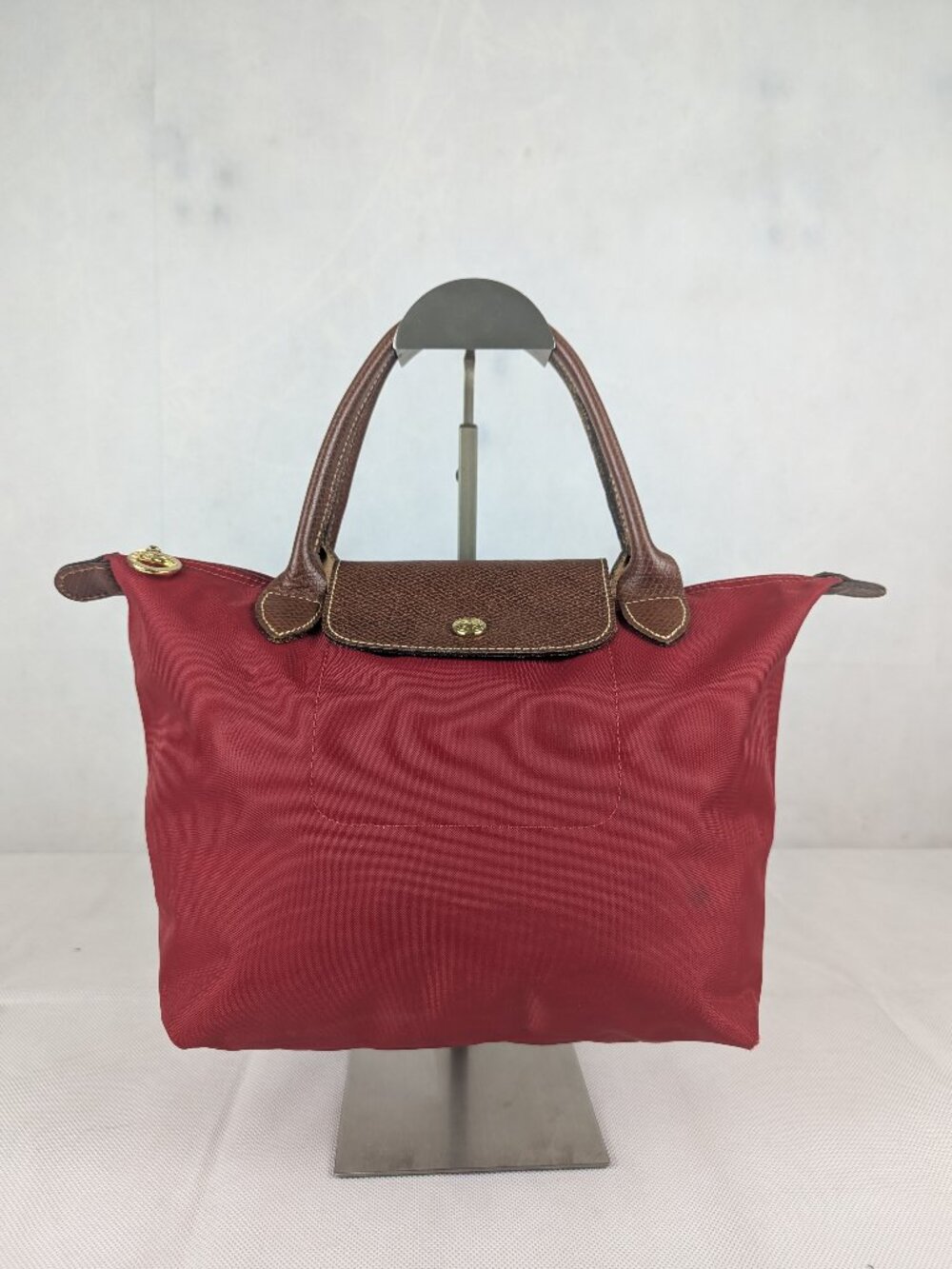 Longchamp Le Pliage Designer Tote Bag Red Nylon Leather - Used - Clean Condition